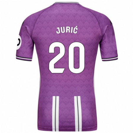 Kandiny Niño Camiseta Stanko Juric #20 Púrpura Blanco 1ª Equipación 2024/25 La Camisa Chile