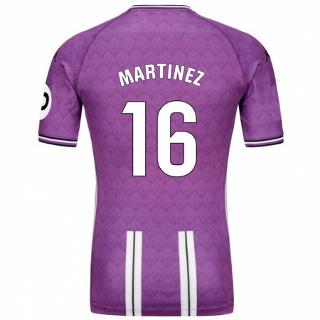 Kandiny Niño Camiseta Jesús Martínez #16 Púrpura Blanco 1ª Equipación 2024/25 La Camisa Chile