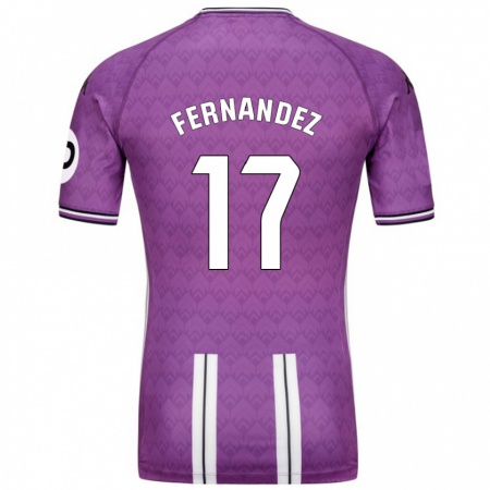 Kandiny Niño Camiseta Dani Fernández #17 Púrpura Blanco 1ª Equipación 2024/25 La Camisa Chile