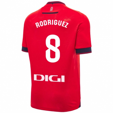 Kandiny Niño Camiseta Vanessa Rodríguez Iribarren #8 Rojo Blanco 1ª Equipación 2024/25 La Camisa Chile