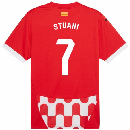 Kandiny Niño Camiseta Cristhian Stuani #7 Rojo Blanco 1ª Equipación 2024/25 La Camisa Chile