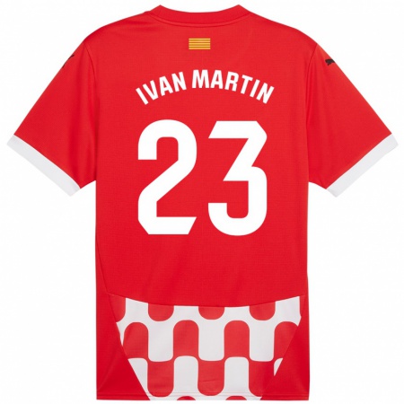 Kandiny Niño Camiseta Iván Martín #23 Rojo Blanco 1ª Equipación 2024/25 La Camisa Chile