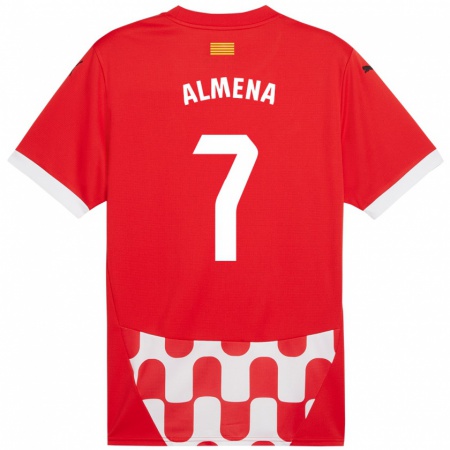 Kandiny Niño Camiseta Iker Almena #7 Rojo Blanco 1ª Equipación 2024/25 La Camisa Chile