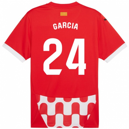 Kandiny Niño Camiseta Borja García #24 Rojo Blanco 1ª Equipación 2024/25 La Camisa Chile