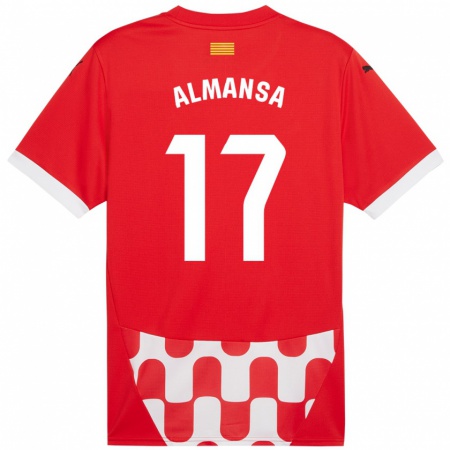 Kandiny Niño Camiseta Alex Almansa #17 Rojo Blanco 1ª Equipación 2024/25 La Camisa Chile