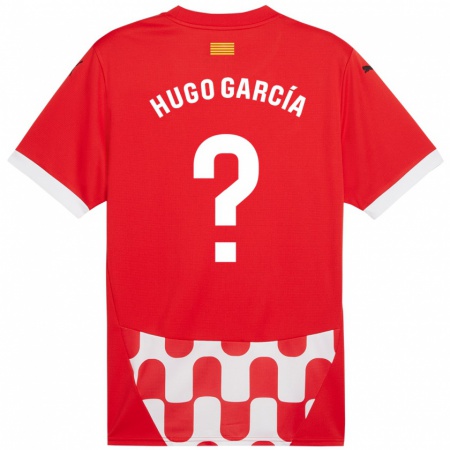 Kandiny Niño Camiseta Hugo García #0 Rojo Blanco 1ª Equipación 2024/25 La Camisa Chile