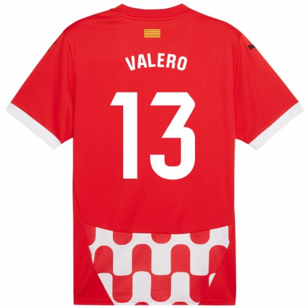 Kandiny Niño Camiseta Eliana Valero #13 Rojo Blanco 1ª Equipación 2024/25 La Camisa Chile