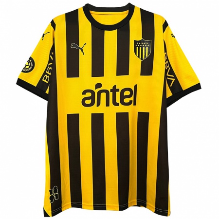 Kandiny Niño Camiseta Matías Arezo #19 Amarillo Negro 1ª Equipación 2024/25 La Camisa Chile