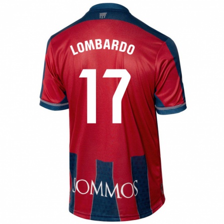 Kandiny Niño Camiseta Enzo Lombardo #17 Rojo Azul 1ª Equipación 2024/25 La Camisa Chile