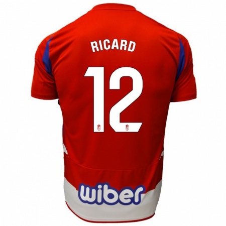 Kandiny Niño Camiseta Ricard Sánchez #12 Rojo Blanco Azul 1ª Equipación 2024/25 La Camisa Chile