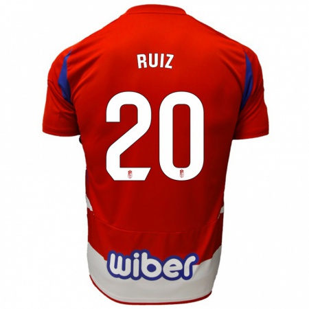 Kandiny Niño Camiseta Sergio Ruiz #20 Rojo Blanco Azul 1ª Equipación 2024/25 La Camisa Chile