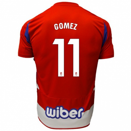 Kandiny Niño Camiseta Andrea Gómez #11 Rojo Blanco Azul 1ª Equipación 2024/25 La Camisa Chile