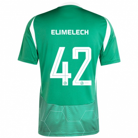 Kandiny Niño Camiseta Roey Elimelech #42 Verde Blanco 1ª Equipación 2024/25 La Camisa Chile