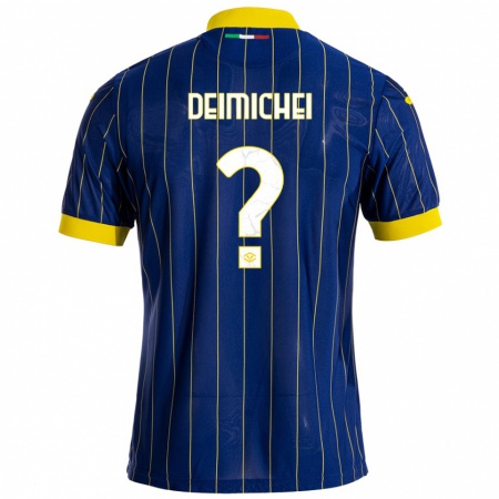 Kandiny Niño Camiseta Raffaele Deimichei #0 Azul Amarillo 1ª Equipación 2024/25 La Camisa Chile