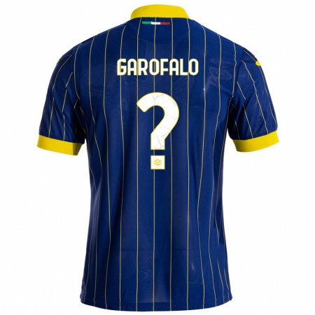 Kandiny Niño Camiseta Lorenzo Garofalo #0 Azul Amarillo 1ª Equipación 2024/25 La Camisa Chile