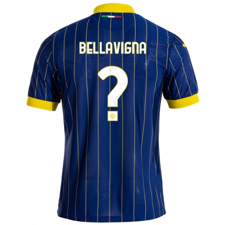 Kandiny Niño Camiseta Marco Bellavigna #0 Azul Amarillo 1ª Equipación 2024/25 La Camisa Chile