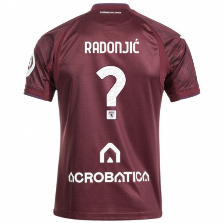 Kandiny Niño Camiseta Nemanja Radonjic #0 Granate Blanco 1ª Equipación 2024/25 La Camisa Chile