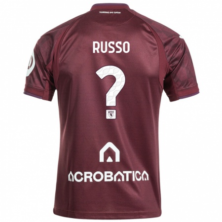 Kandiny Niño Camiseta Lorenzo Russo #0 Granate Blanco 1ª Equipación 2024/25 La Camisa Chile