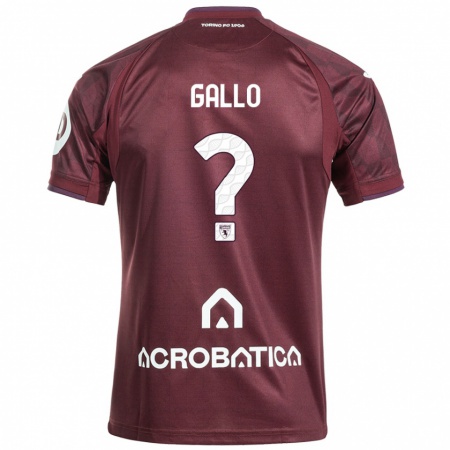 Kandiny Niño Camiseta Tommaso Gallo #0 Granate Blanco 1ª Equipación 2024/25 La Camisa Chile