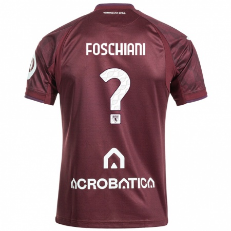 Kandiny Niño Camiseta Francesco Foschiani #0 Granate Blanco 1ª Equipación 2024/25 La Camisa Chile