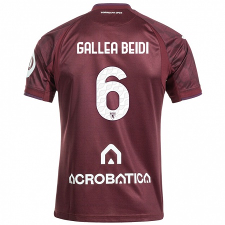 Kandiny Niño Camiseta Francesco Gallea Beidi #6 Granate Blanco 1ª Equipación 2024/25 La Camisa Chile