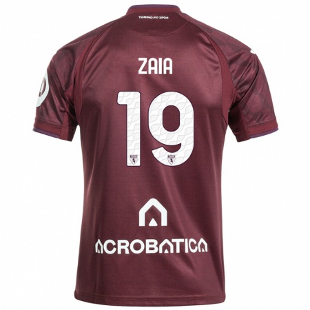 Kandiny Niño Camiseta Edoardo Zaia #19 Granate Blanco 1ª Equipación 2024/25 La Camisa Chile