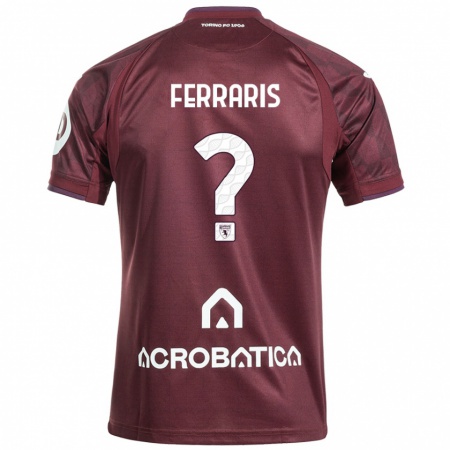 Kandiny Niño Camiseta Lorenzo Ferraris #0 Granate Blanco 1ª Equipación 2024/25 La Camisa Chile