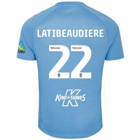 Kandiny Niño Camiseta Joel Latibeaudiere #22 Azul Blanco 1ª Equipación 2024/25 La Camisa Chile