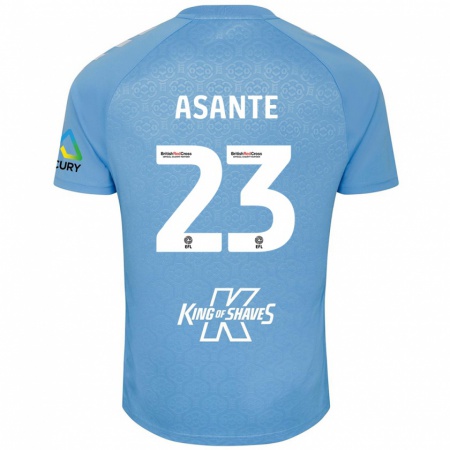 Kandiny Niño Camiseta Brandon Thomas-Asante #23 Azul Blanco 1ª Equipación 2024/25 La Camisa Chile