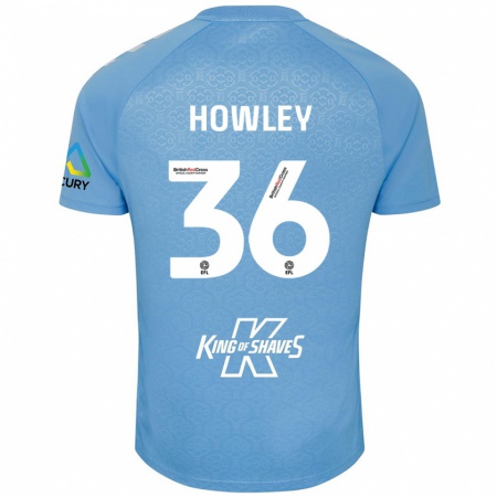 Kandiny Niño Camiseta Ryan Howley #36 Azul Blanco 1ª Equipación 2024/25 La Camisa Chile