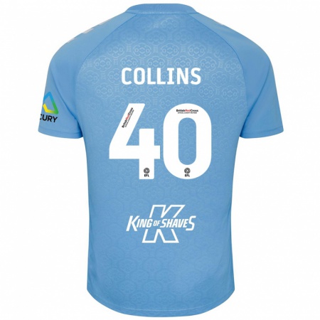 Kandiny Niño Camiseta Brad Collins #40 Azul Blanco 1ª Equipación 2024/25 La Camisa Chile