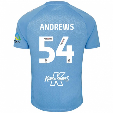 Kandiny Niño Camiseta Kai Andrews #54 Azul Blanco 1ª Equipación 2024/25 La Camisa Chile