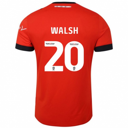 Kandiny Niño Camiseta Liam Walsh #20 Naranja Negro 1ª Equipación 2024/25 La Camisa Chile