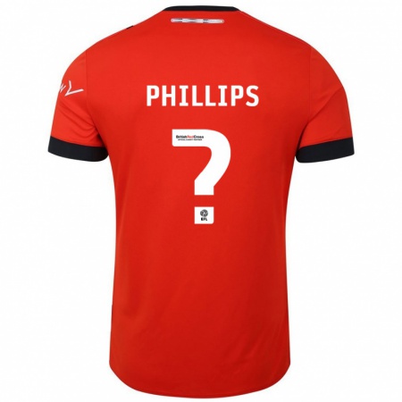 Kandiny Niño Camiseta Josh Phillips #0 Naranja Negro 1ª Equipación 2024/25 La Camisa Chile