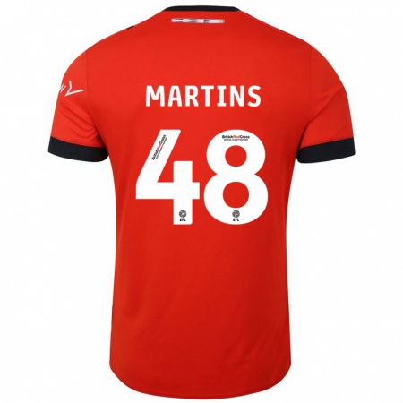 Kandiny Niño Camiseta Dominic Dos Santos Martins #48 Naranja Negro 1ª Equipación 2024/25 La Camisa Chile