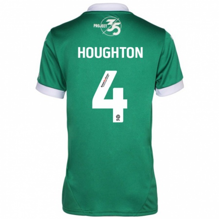 Kandiny Niño Camiseta Jordan Houghton #4 Verde Blanco 1ª Equipación 2024/25 La Camisa Chile