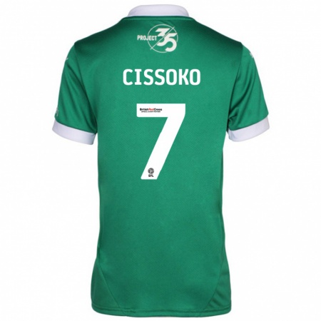 Kandiny Niño Camiseta Ibrahim Cissoko #7 Verde Blanco 1ª Equipación 2024/25 La Camisa Chile