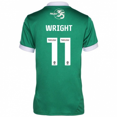 Kandiny Niño Camiseta Callum Wright #11 Verde Blanco 1ª Equipación 2024/25 La Camisa Chile