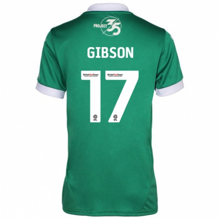 Kandiny Niño Camiseta Lewis Gibson #17 Verde Blanco 1ª Equipación 2024/25 La Camisa Chile