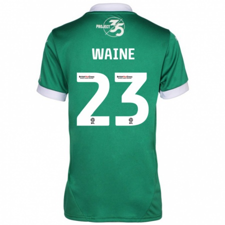 Kandiny Niño Camiseta Ben Waine #23 Verde Blanco 1ª Equipación 2024/25 La Camisa Chile