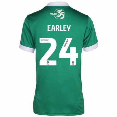 Kandiny Niño Camiseta Saxon Earley #24 Verde Blanco 1ª Equipación 2024/25 La Camisa Chile