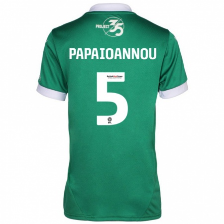 Kandiny Niño Camiseta Panagiota Papaioannou #5 Verde Blanco 1ª Equipación 2024/25 La Camisa Chile