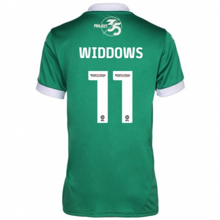 Kandiny Niño Camiseta Jade Widdows #11 Verde Blanco 1ª Equipación 2024/25 La Camisa Chile