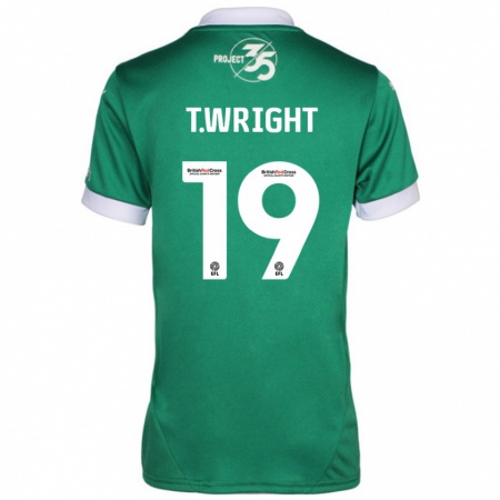 Kandiny Niño Camiseta Tyreik Wright #19 Verde Blanco 1ª Equipación 2024/25 La Camisa Chile