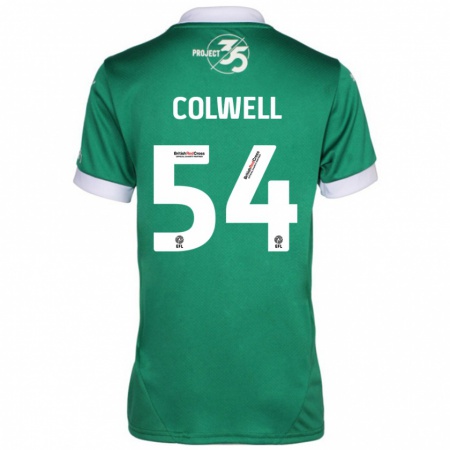 Kandiny Niño Camiseta Lewis Colwell #54 Verde Blanco 1ª Equipación 2024/25 La Camisa Chile