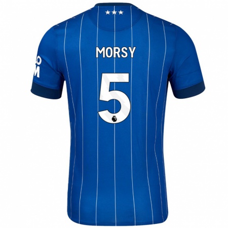 Kandiny Niño Camiseta Sam Morsy #5 Azul Marino 1ª Equipación 2024/25 La Camisa Chile