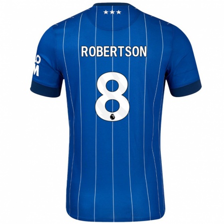 Kandiny Niño Camiseta Kyra Robertson #8 Azul Marino 1ª Equipación 2024/25 La Camisa Chile