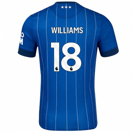 Kandiny Niño Camiseta Brandon Williams #18 Azul Marino 1ª Equipación 2024/25 La Camisa Chile