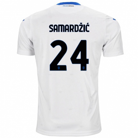 Kandiny Niño Camiseta Lazar Samardžić #24 Blanco 2ª Equipación 2024/25 La Camisa Chile