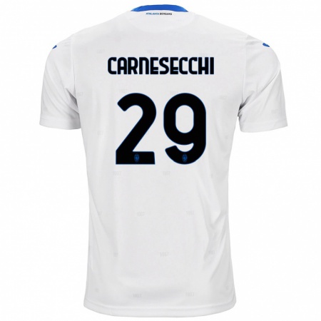 Kandiny Niño Camiseta Marco Carnesecchi #29 Blanco 2ª Equipación 2024/25 La Camisa Chile